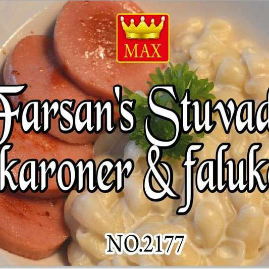 Stuvade makaroner & falukorv